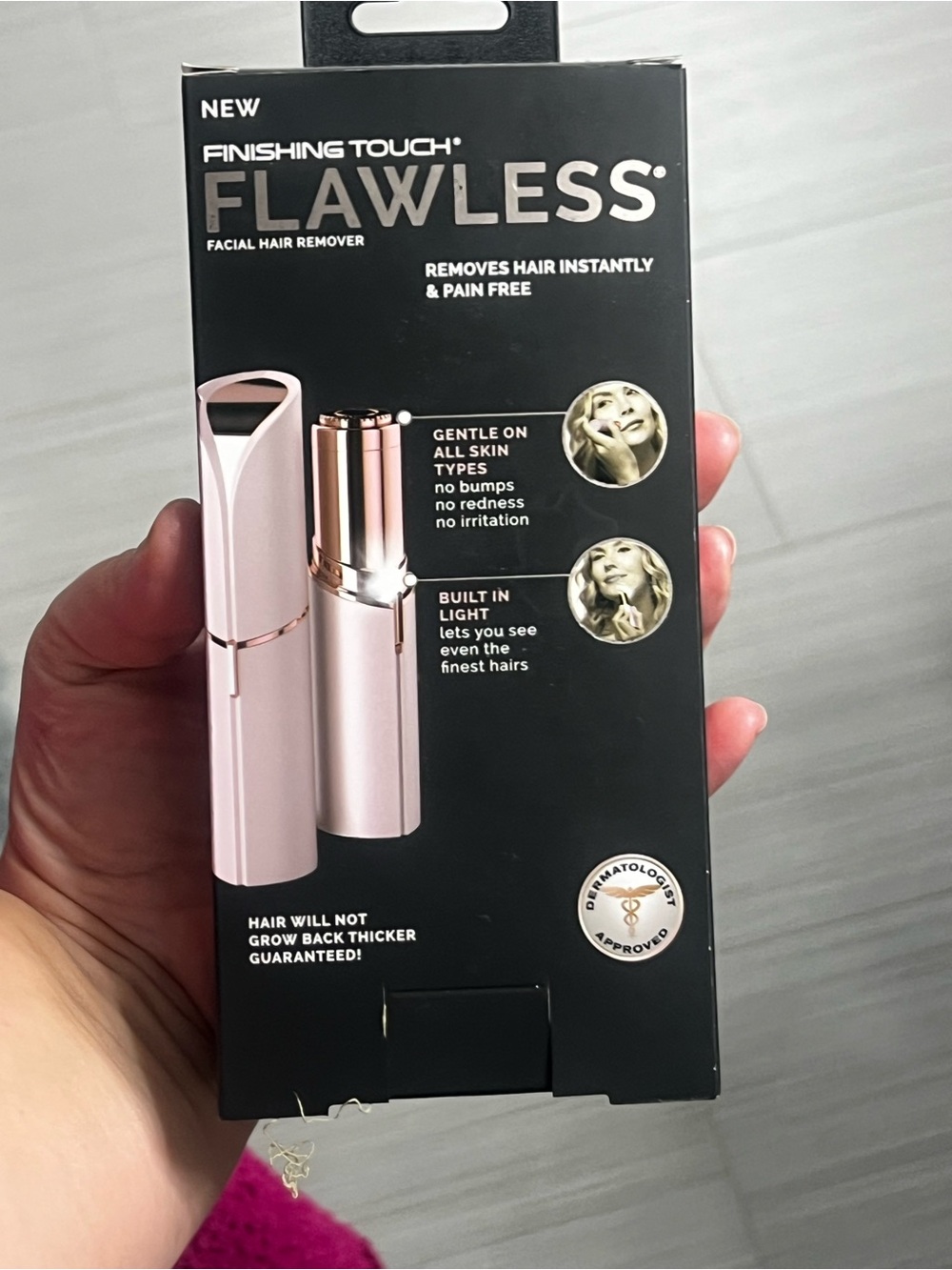 NWT Finishing Touch Flawless Facial Hair Remover Rose Gold 18K Gold Plated - Picture 3 of 3